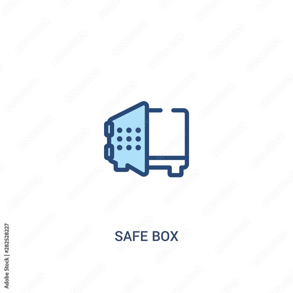 Poster safe box concept 2 colored icon. simple line element illustration. outline blue safe box symbol. can