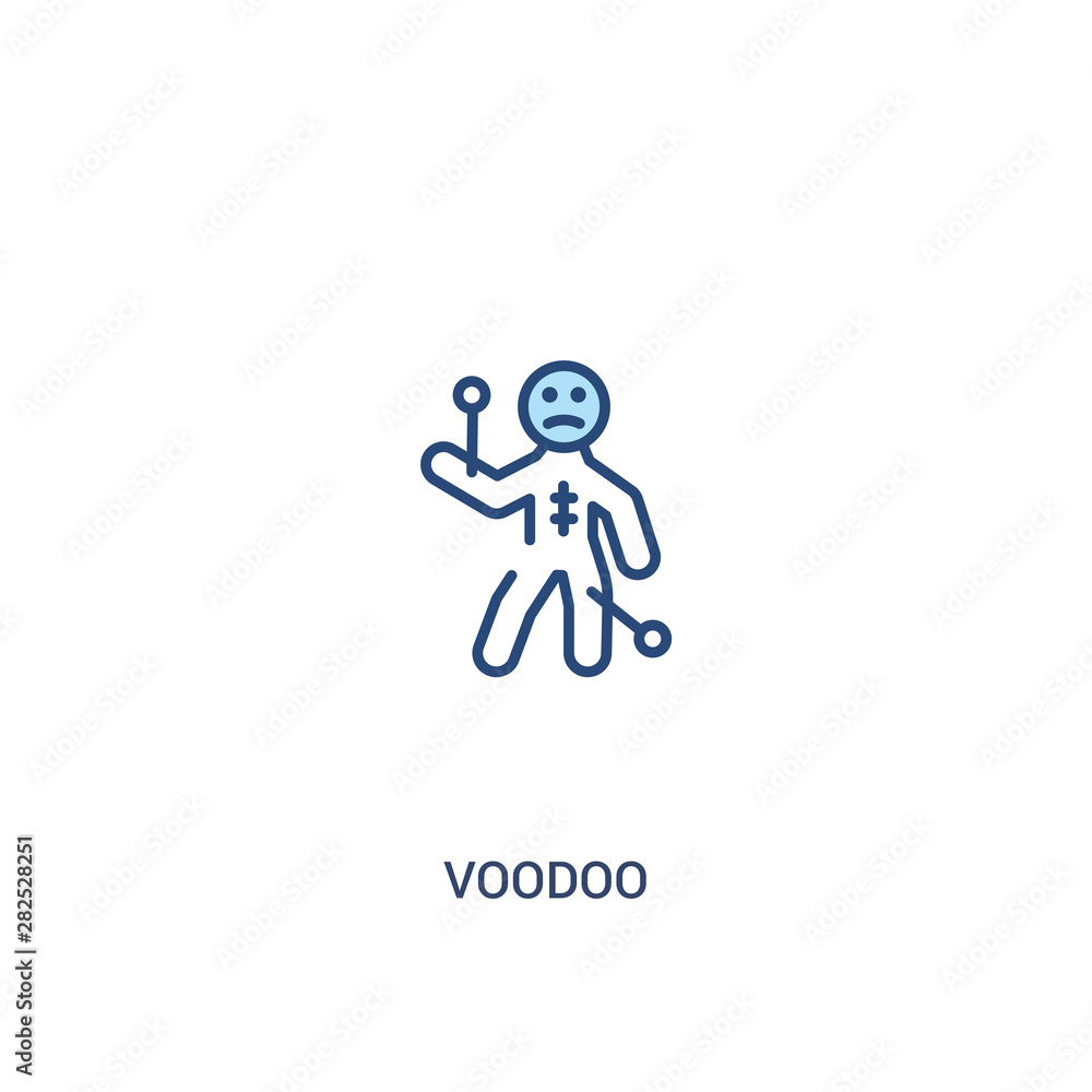 Poster voodoo concept 2 colored icon. simple line element illustration. outline blue voodoo symbol. can be 