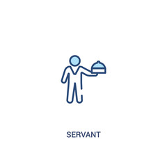 servant concept 2 colored icon. simple line element illustration. outline blue servant symbol. can be used for web and mobile ui/ux.
