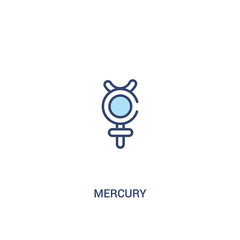 mercury concept 2 colored icon. simple line element illustration. outline blue mercury symbol. can be used for web and mobile ui/ux.
