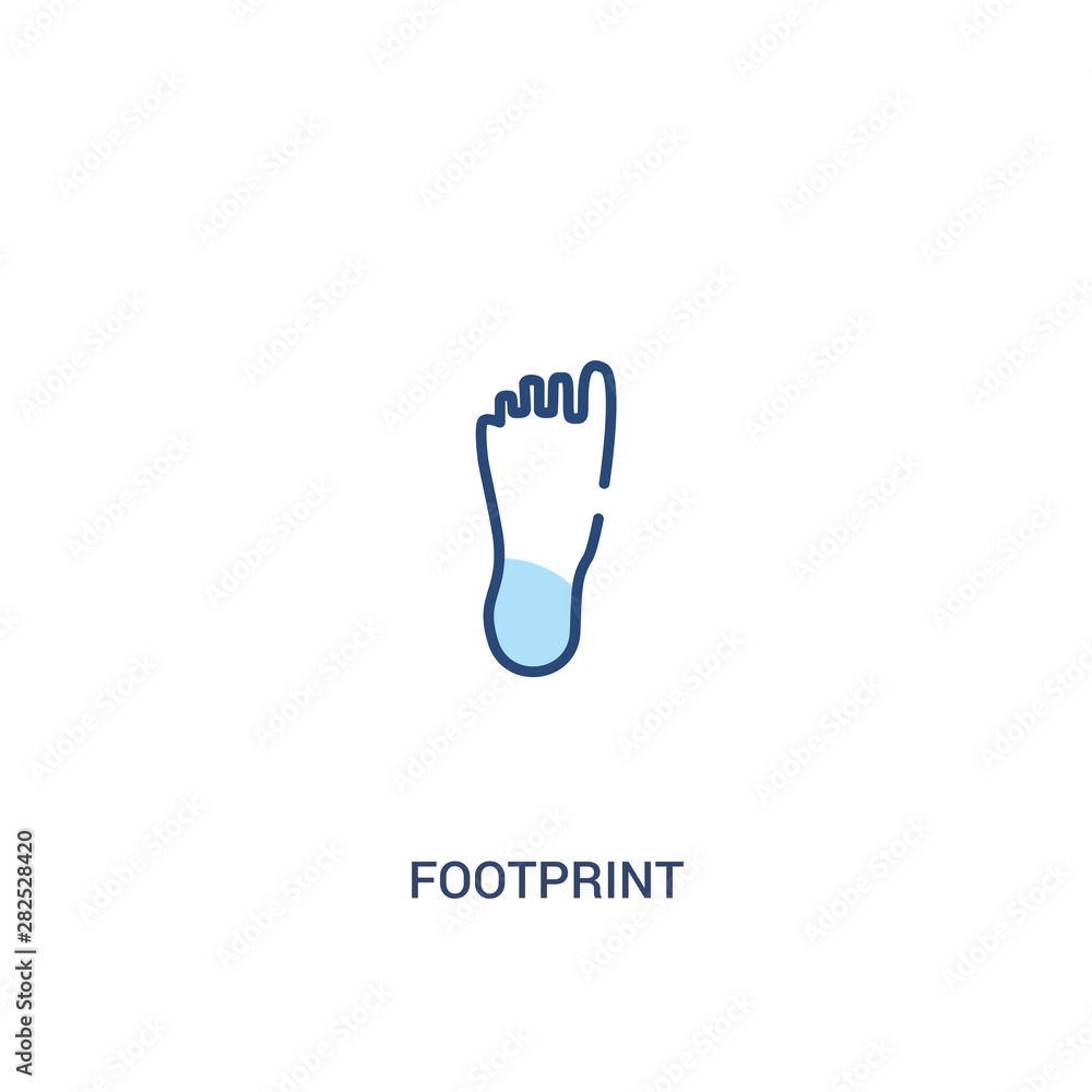Aufkleber footprint concept 2 colored icon. simple line element illustration. outline blue footprint symbol. c