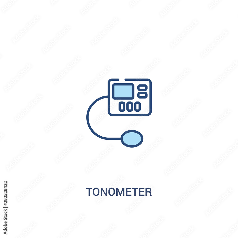 Aufkleber tonometer concept 2 colored icon. simple line element illustration. outline blue tonometer symbol. c