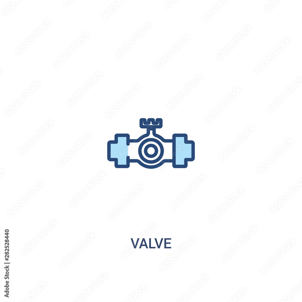 Aufkleber valve concept 2 colored icon. simple line element illustration. outline blue valve symbol. can be us