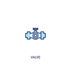 valve concept 2 colored icon. simple line element illustration. outline blue valve symbol. can be used for web and mobile ui/ux.