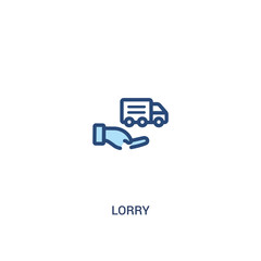 lorry concept 2 colored icon. simple line element illustration. outline blue lorry symbol. can be used for web and mobile ui/ux.