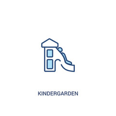 kindergarden concept 2 colored icon. simple line element illustration. outline blue kindergarden symbol. can be used for web and mobile ui/ux.