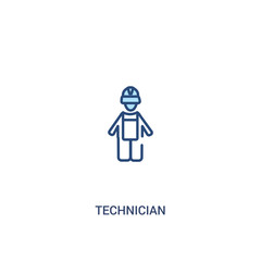 technician concept 2 colored icon. simple line element illustration. outline blue technician symbol. can be used for web and mobile ui/ux.