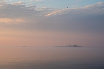 quiet mood on the sea with island