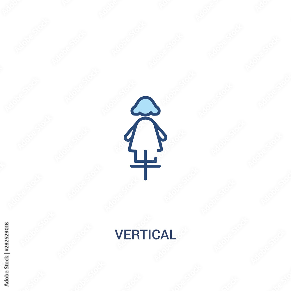 Poster vertical concept 2 colored icon. simple line element illustration. outline blue vertical symbol. can