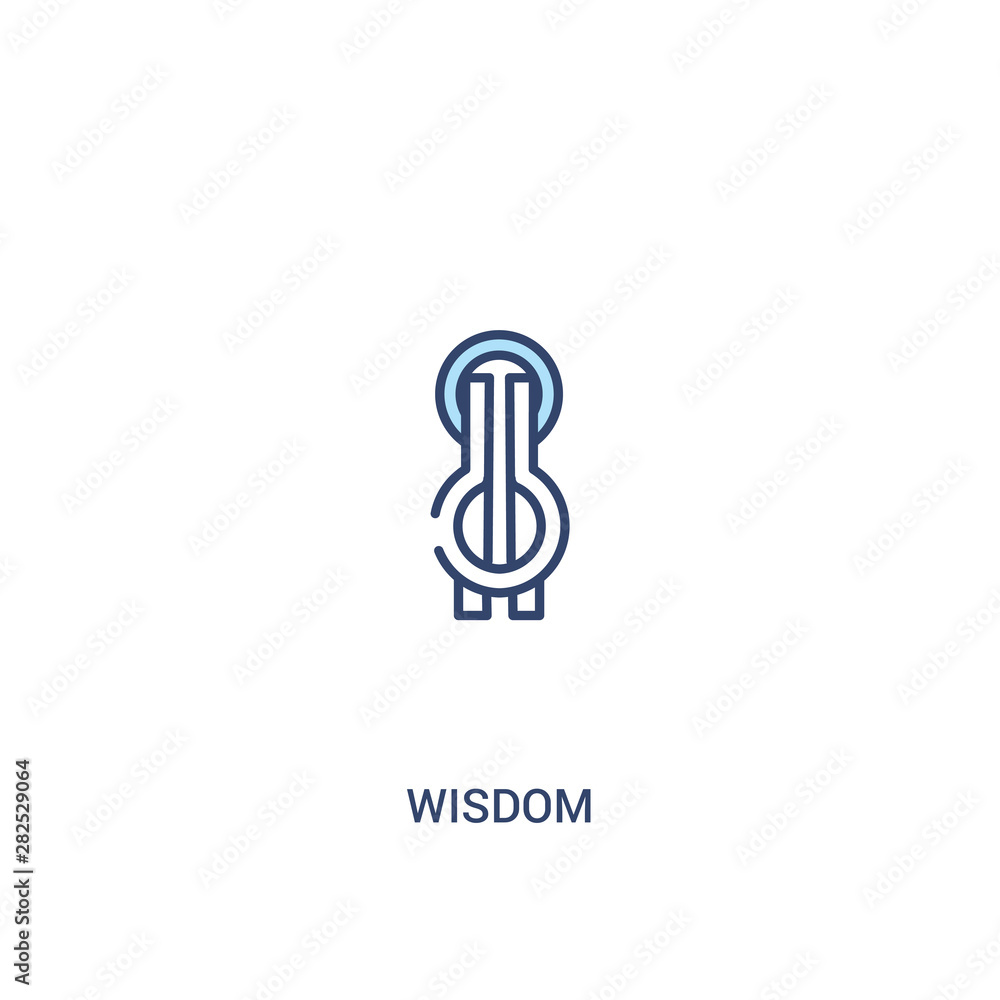 Poster wisdom concept 2 colored icon. simple line element illustration. outline blue wisdom symbol. can be 