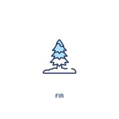 fir concept 2 colored icon. simple line element illustration. outline blue fir symbol. can be used for web and mobile ui/ux.