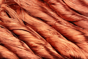 Copper wire bundles as background