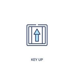 key up concept 2 colored icon. simple line element illustration. outline blue key up symbol. can be used for web and mobile ui/ux.