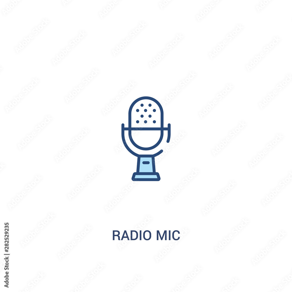 Aufkleber radio mic concept 2 colored icon. simple line element illustration. outline blue radio mic symbol. c