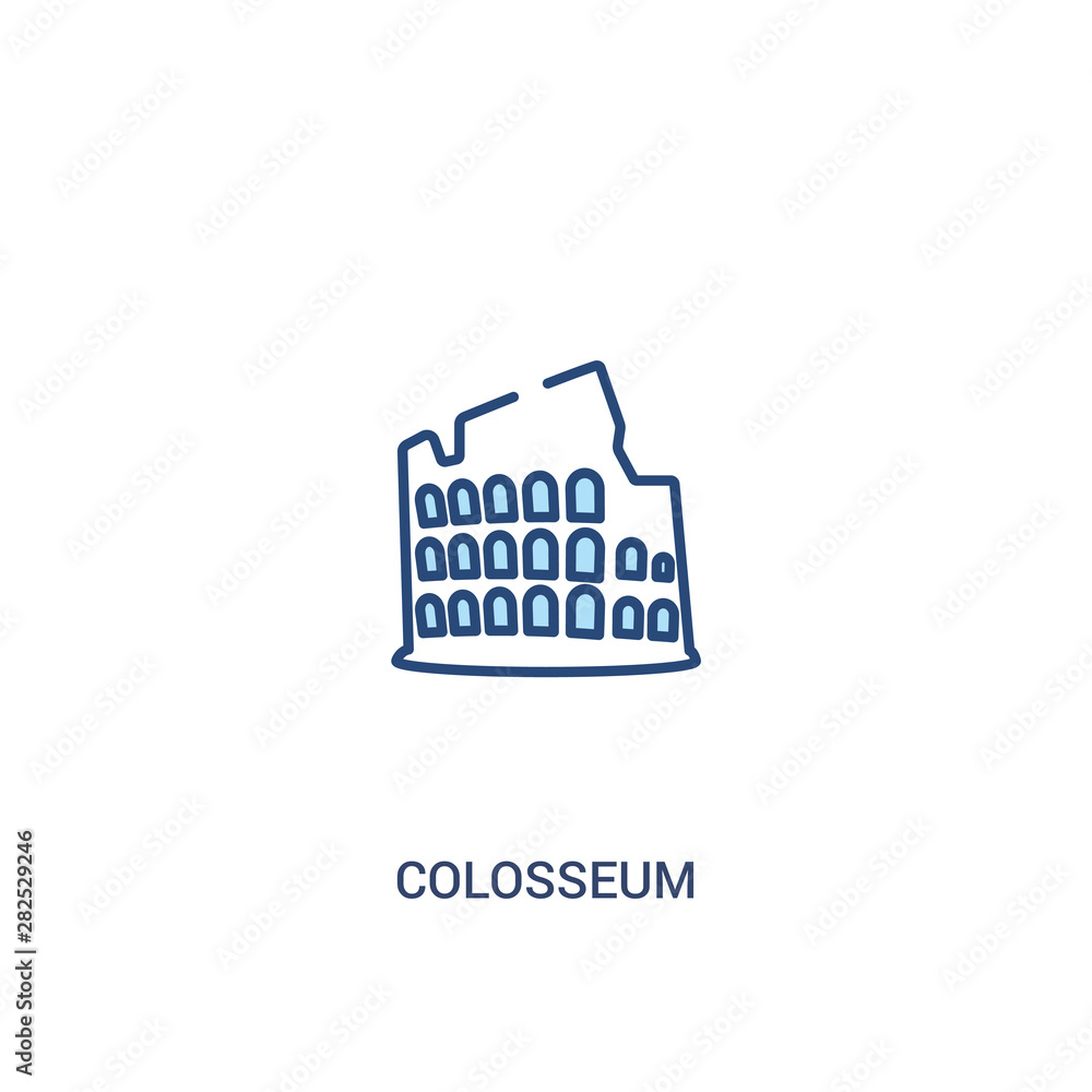 Aufkleber colosseum concept 2 colored icon. simple line element illustration. outline blue colosseum symbol. c