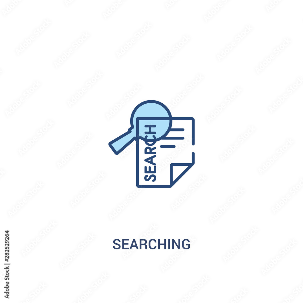 Poster searching concept 2 colored icon. simple line element illustration. outline blue searching symbol. c
