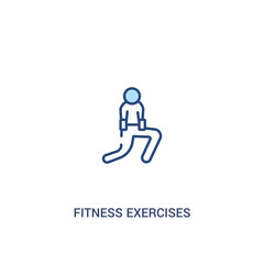 fitness exercises concept 2 colored icon. simple line element illustration. outline blue fitness exercises symbol. can be used for web and mobile ui/ux.
