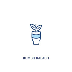 kumbh kalash concept 2 colored icon. simple line element illustration. outline blue kumbh kalash symbol. can be used for web and mobile ui/ux.