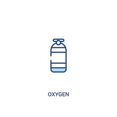 oxygen concept 2 colored icon. simple line element illustration. outline blue oxygen symbol. can be used for web and mobile ui/ux.