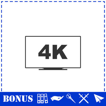 LCD 4k icon flat