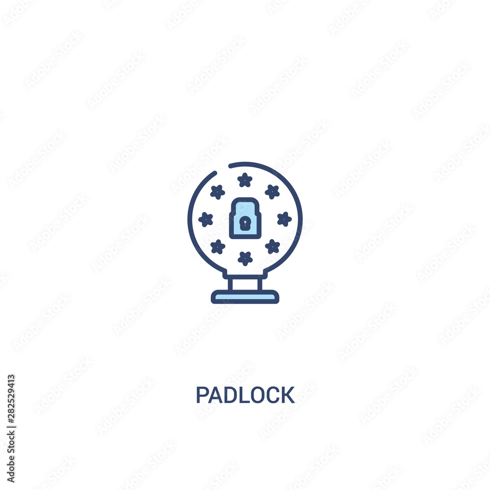 Poster padlock concept 2 colored icon. simple line element illustration. outline blue padlock symbol. can b