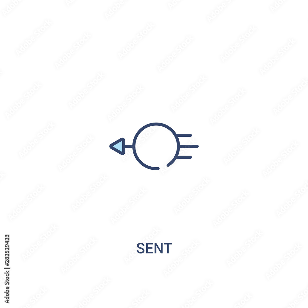 Poster sent concept 2 colored icon. simple line element illustration. outline blue sent symbol. can be used