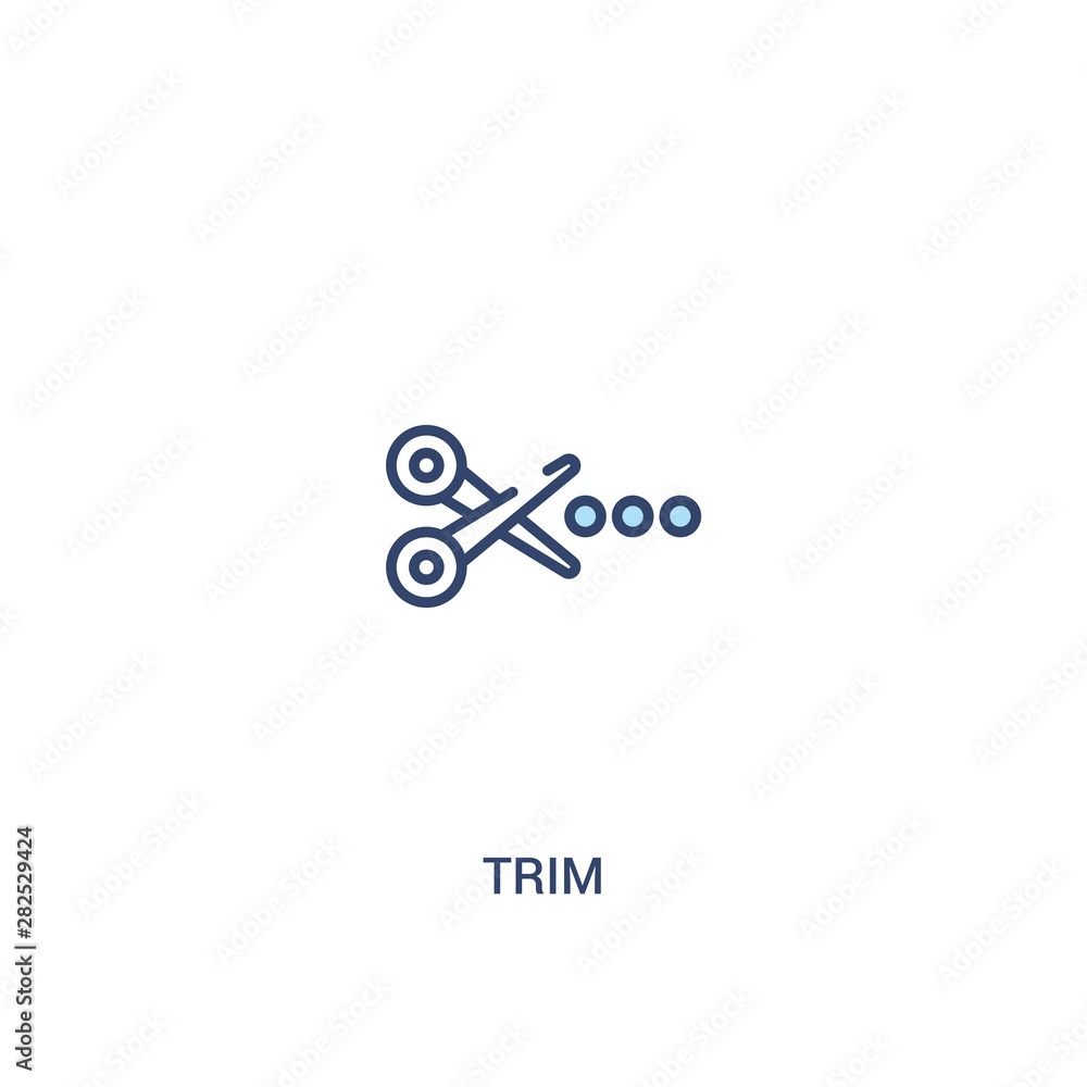 Poster trim concept 2 colored icon. simple line element illustration. outline blue trim symbol. can be used