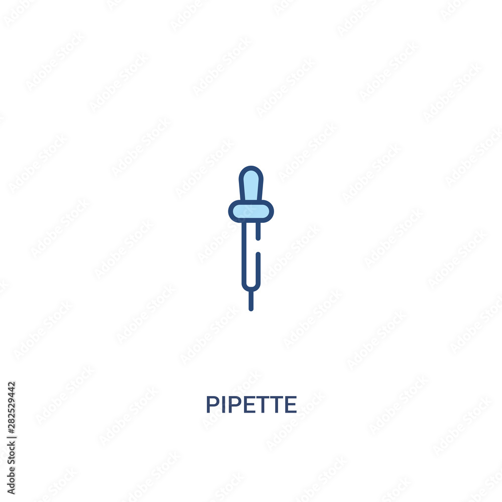 Poster pipette concept 2 colored icon. simple line element illustration. outline blue pipette symbol. can b