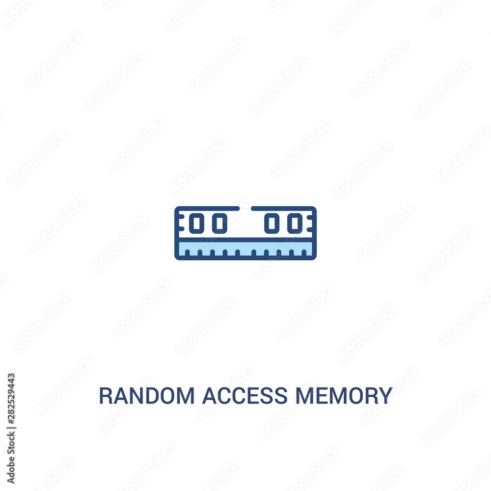 Poster random access memory concept 2 colored icon. simple line element illustration. outline blue random a