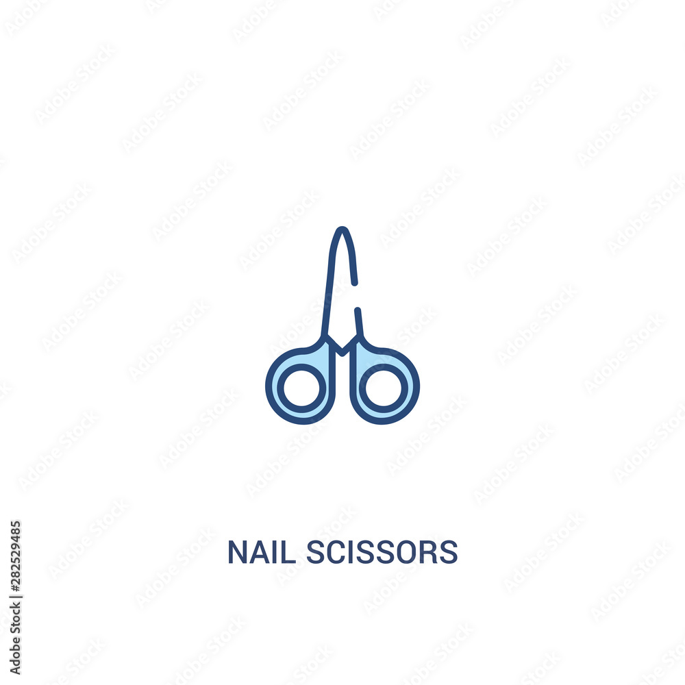 Aufkleber nail scissors concept 2 colored icon. simple line element illustration. outline blue nail scissors s