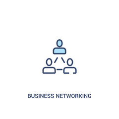 Fototapeta premium business networking concept 2 colored icon. simple line element illustration. outline blue business networking symbol. can be used for web and mobile ui/ux.