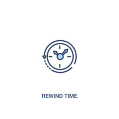 rewind time concept 2 colored icon. simple line element illustration. outline blue rewind time symbol. can be used for web and mobile ui/ux.