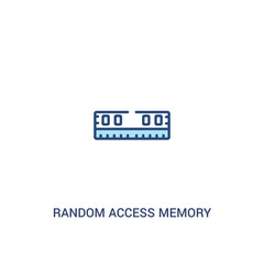 random access memory concept 2 colored icon. simple line element illustration. outline blue random access memory symbol. can be used for web and mobile ui/ux.