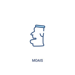 moais concept 2 colored icon. simple line element illustration. outline blue moais symbol. can be used for web and mobile ui/ux.