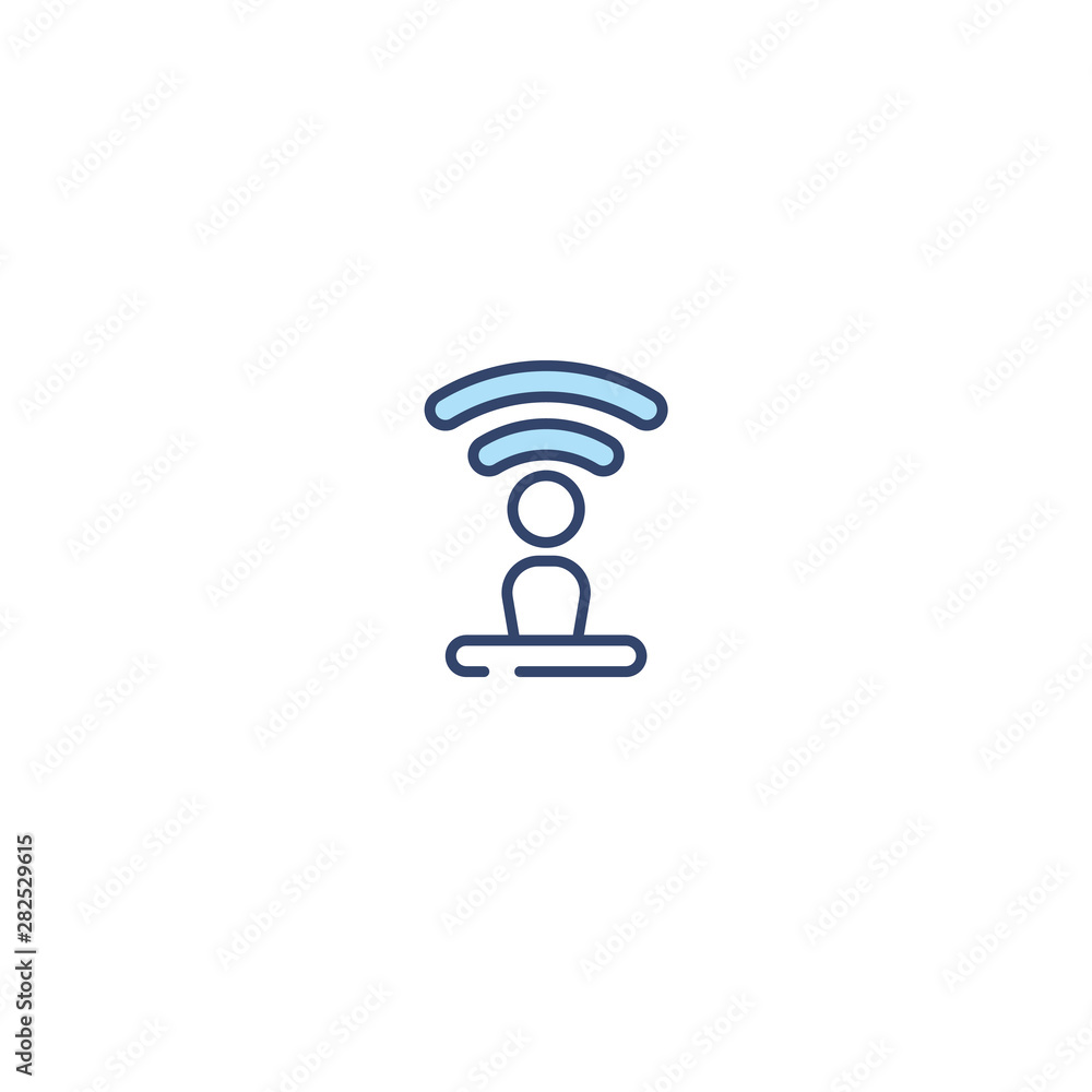 Poster concept 2 colored icon. simple line element illustration. outline blue symbol. can be used for web a