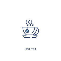 hot tea concept 2 colored icon. simple line element illustration. outline blue hot tea symbol. can be used for web and mobile ui/ux.