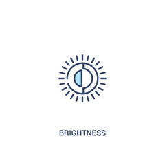 brightness concept 2 colored icon. simple line element illustration. outline blue brightness symbol. can be used for web and mobile ui/ux.