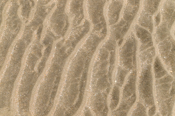 The texture of the sand on the beach in Trouville, France.