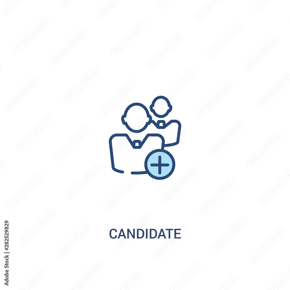Poster candidate concept 2 colored icon. simple line element illustration. outline blue candidate symbol. c