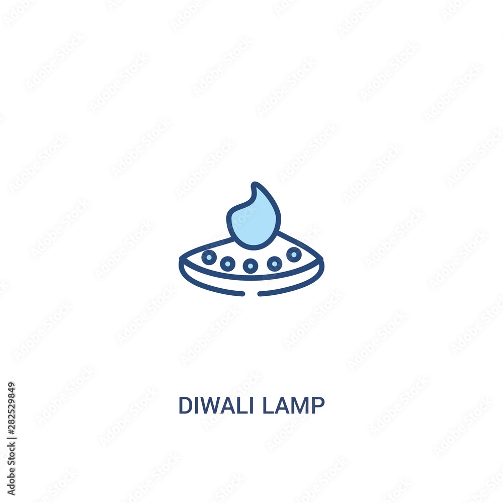 Aufkleber diwali lamp concept 2 colored icon. simple line element illustration. outline blue diwali lamp symbo