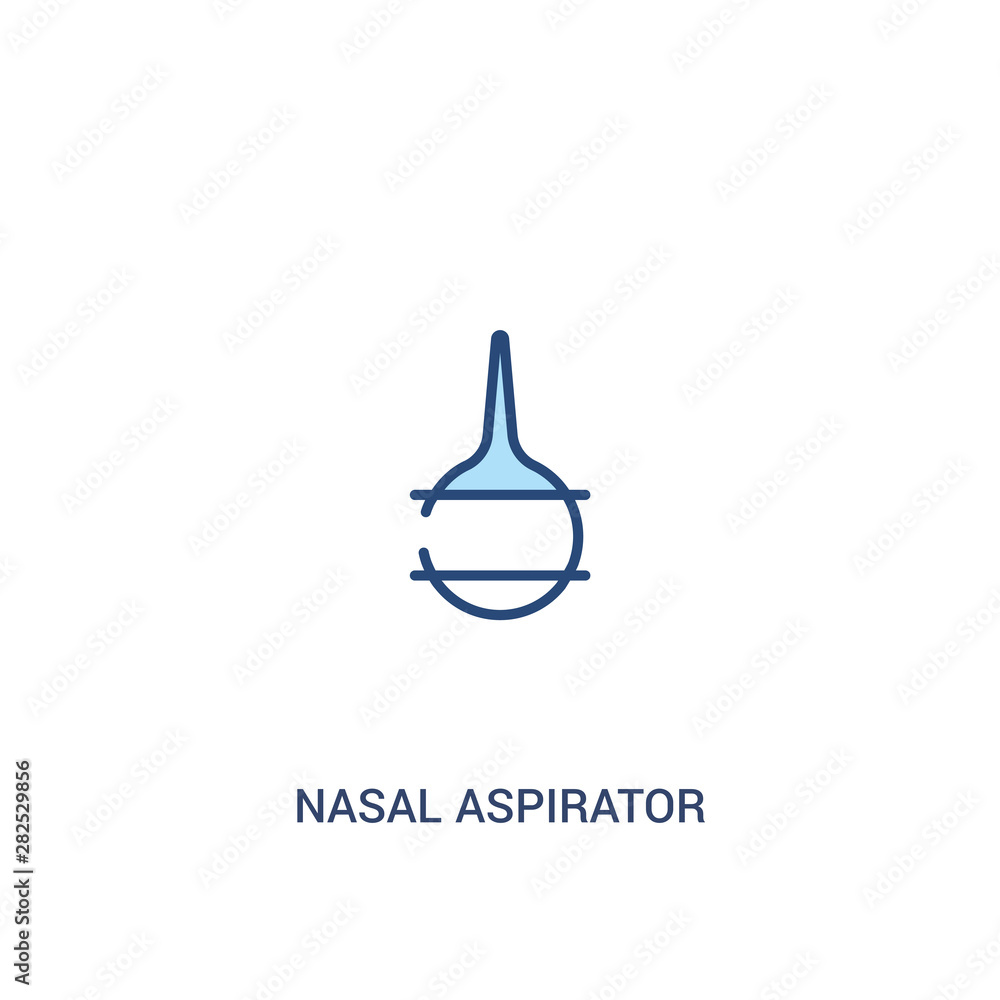 Poster nasal aspirator concept 2 colored icon. simple line element illustration. outline blue nasal aspirat