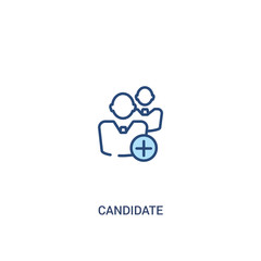 candidate concept 2 colored icon. simple line element illustration. outline blue candidate symbol. can be used for web and mobile ui/ux.