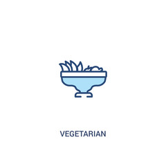 vegetarian concept 2 colored icon. simple line element illustration. outline blue vegetarian symbol. can be used for web and mobile ui/ux.