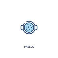 paella concept 2 colored icon. simple line element illustration. outline blue paella symbol. can be used for web and mobile ui/ux.