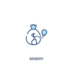 bribery concept 2 colored icon. simple line element illustration. outline blue bribery symbol. can be used for web and mobile ui/ux.