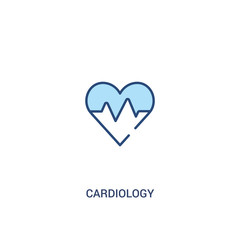 cardiology concept 2 colored icon. simple line element illustration. outline blue cardiology symbol. can be used for web and mobile ui/ux.