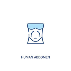 human abdomen concept 2 colored icon. simple line element illustration. outline blue human abdomen symbol. can be used for web and mobile ui/ux.
