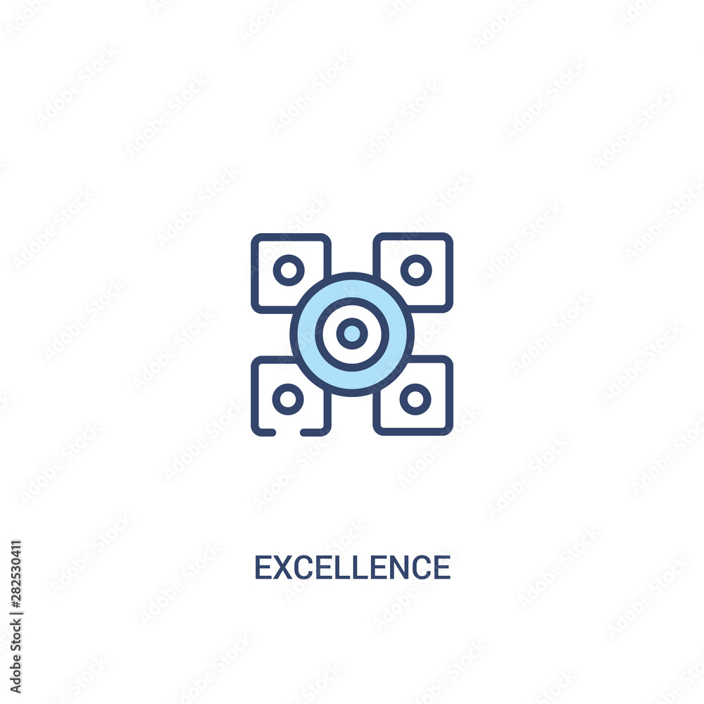 Aufkleber excellence concept 2 colored icon. simple line element illustration. outline blue excellence symbol.