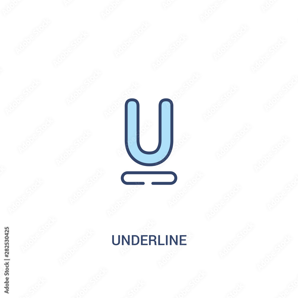 Poster underline concept 2 colored icon. simple line element illustration. outline blue underline symbol. c