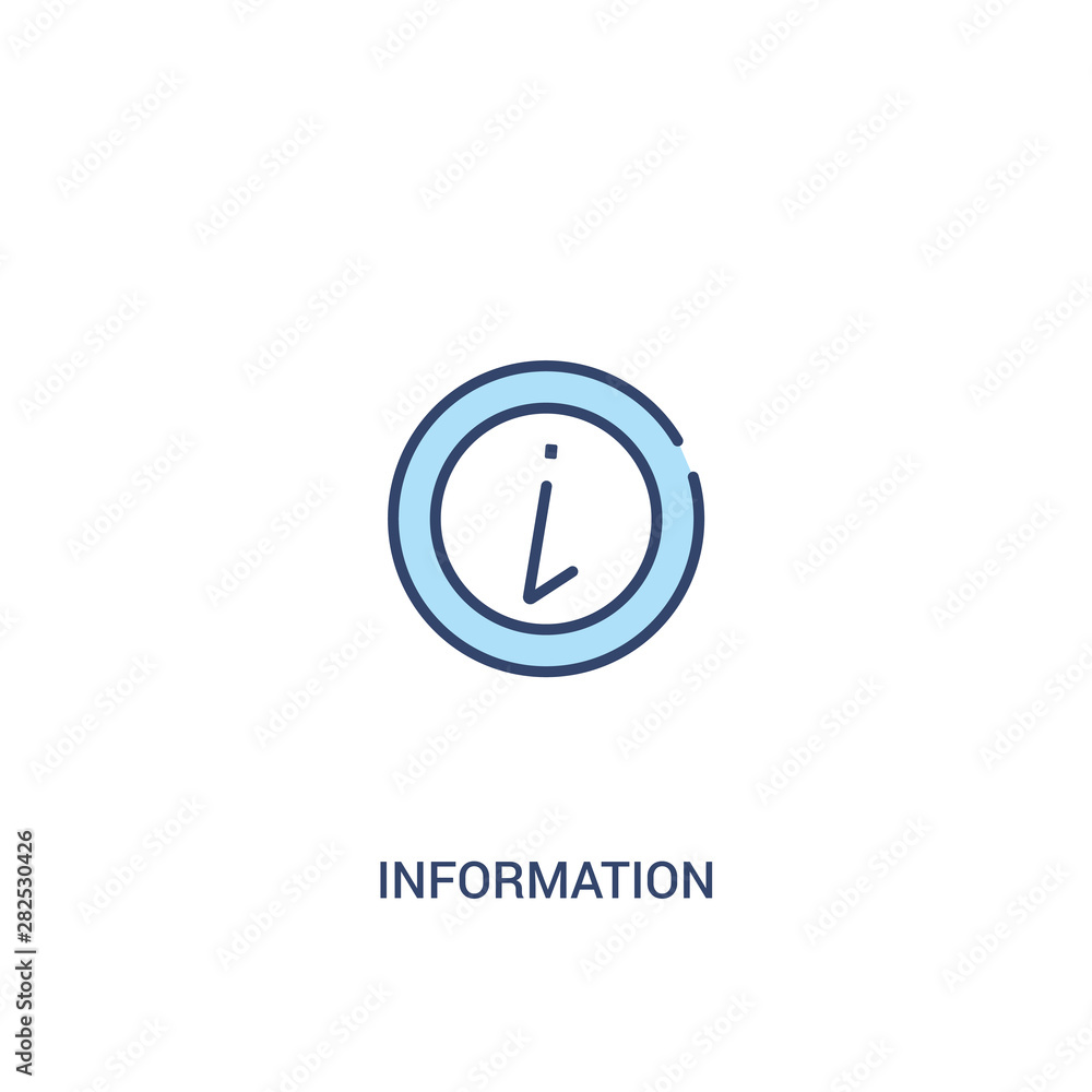 Poster information concept 2 colored icon. simple line element illustration. outline blue information symbo